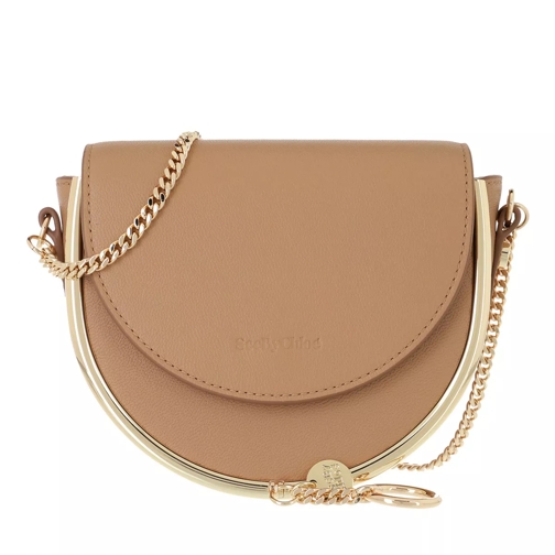 See By Chloé Mara Evening Shoulder Bag Leather Coconut Brown Borsetta a tracolla