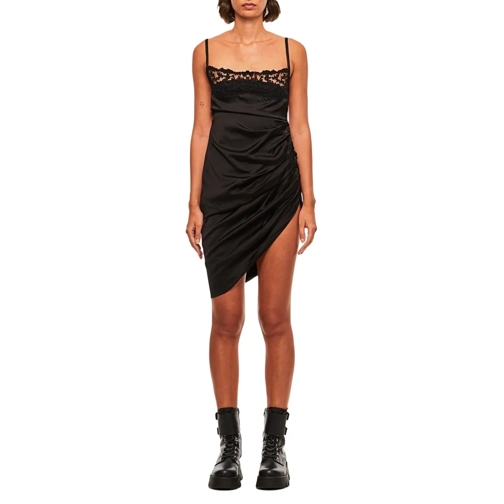 Jacquemus La Saudade Brodée Stretch Viscose Mini Dress Black Mini Jurken