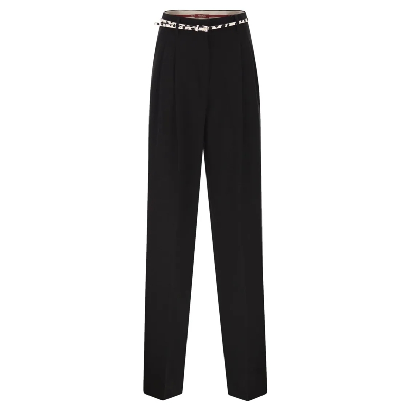 Max Mara  Mstcorvino - Flowing Cady Trousers Black