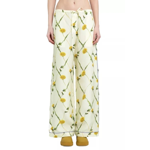 Burberry Dandelion Silk Pyjama Trousers Yellow 