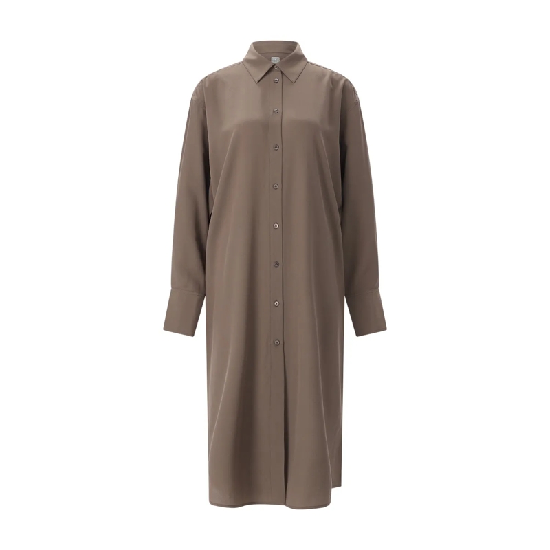 TOTEME Maxikleid Maxikleid aus Seid braun