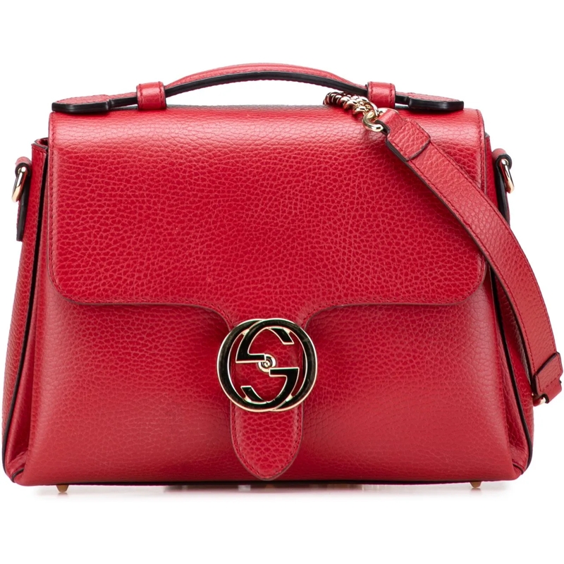 Gucci Sac à bandoulière Small Dollar Calf Interlocking G Satchel rot