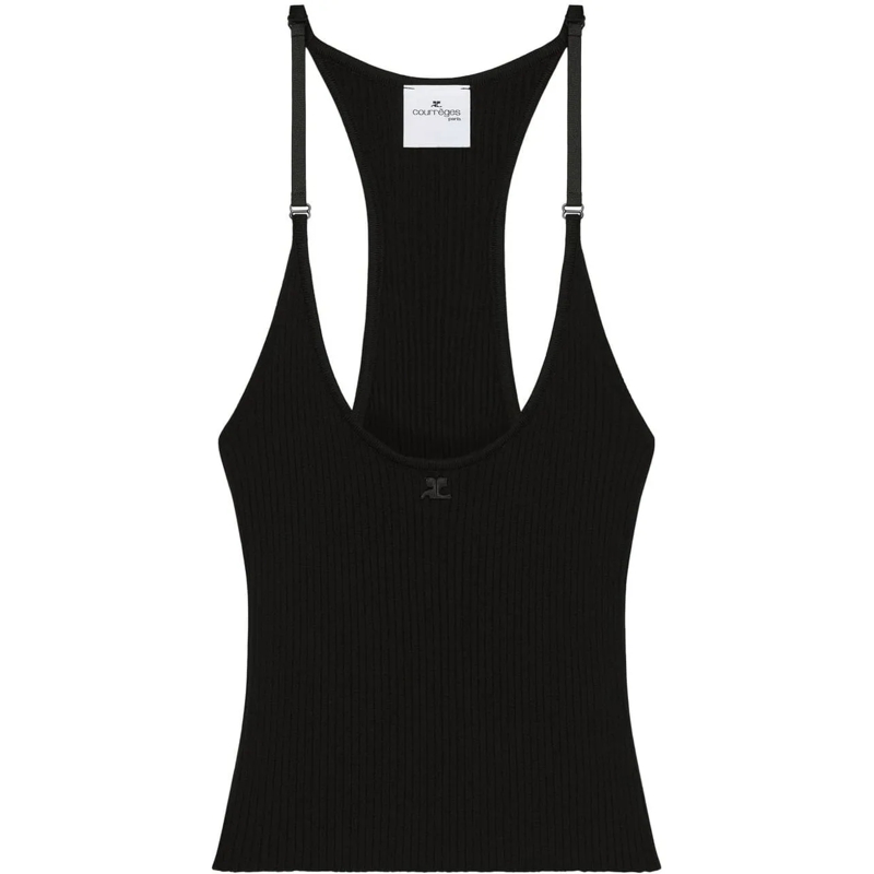 Courrèges T-Shirt Top Black schwarz