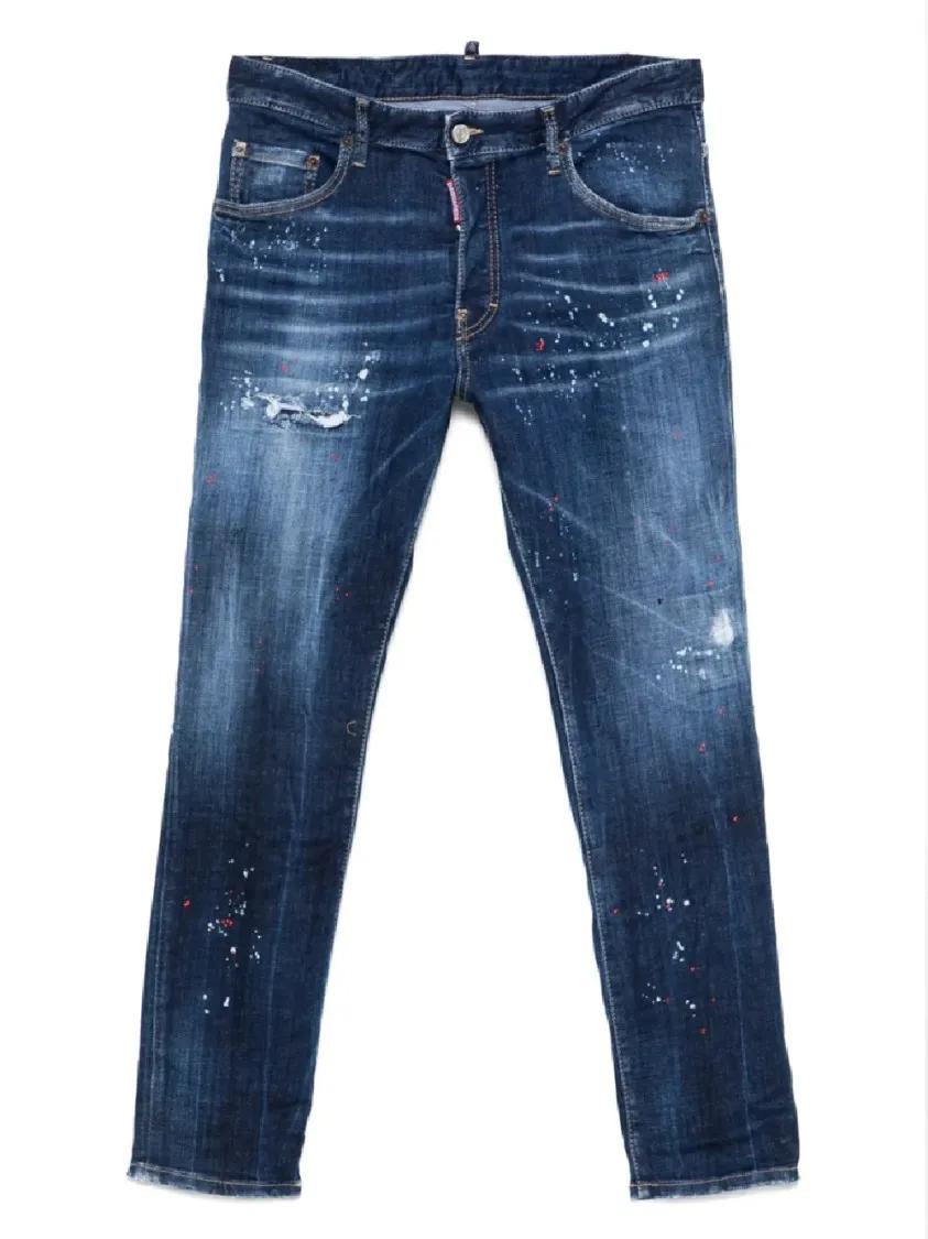Thumbnail - Dsquared2 - Distressed Deep Blue Jeans - Größe 48 - blue