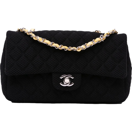 Chanel Fourre-tout 2009-2010 Medium Classic Mesh Single Flap schwarz