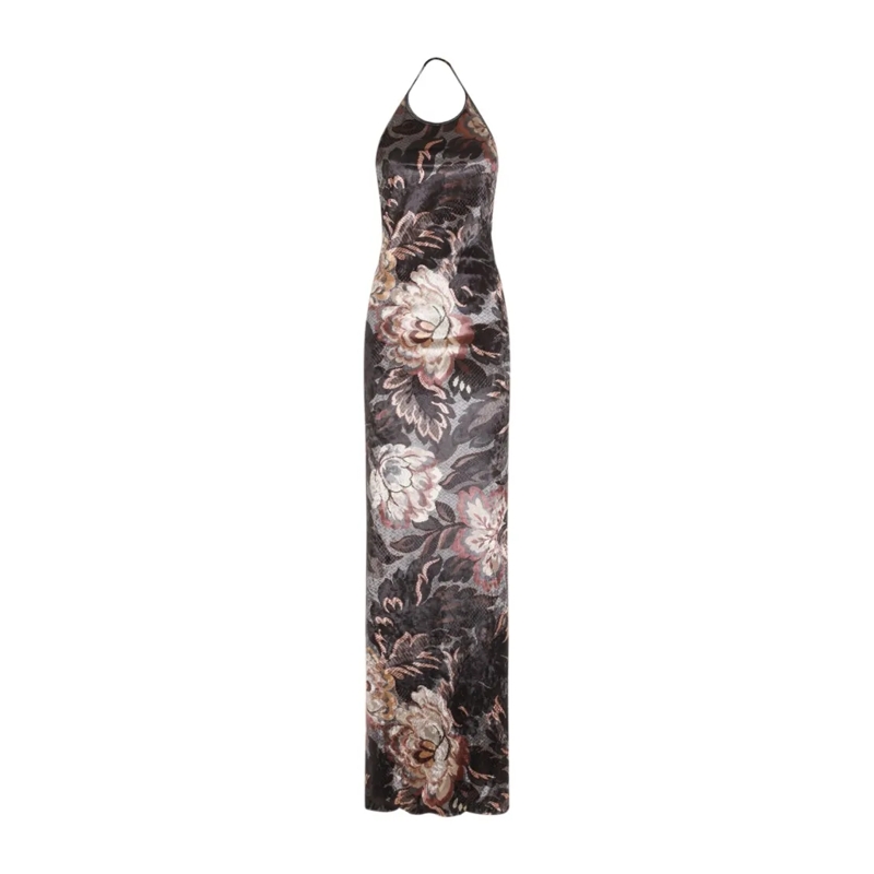 Etro  Floor-Length Halter Neck Dress Grey
