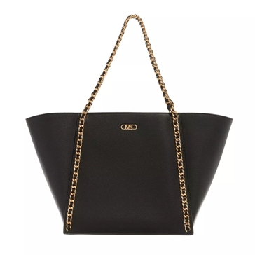 Michael Kors Westley Large Top Zip Chain Tote Black Shopper