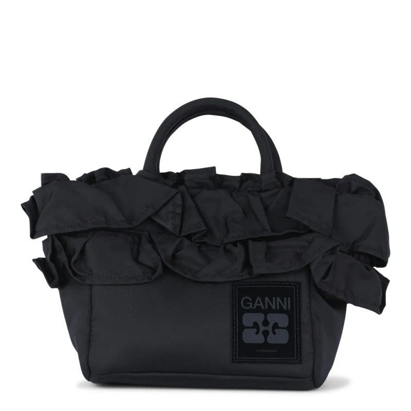 GANNI Sac à bandoulière Structured Black Satchel Black