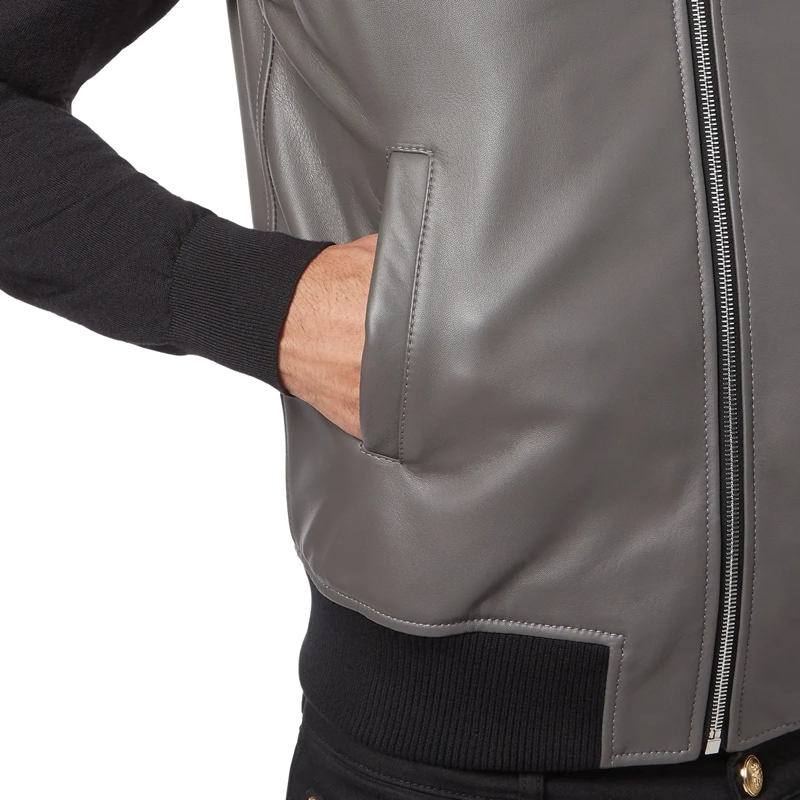 BILLIONAIRE Weste Lederweste grau(Image 5)