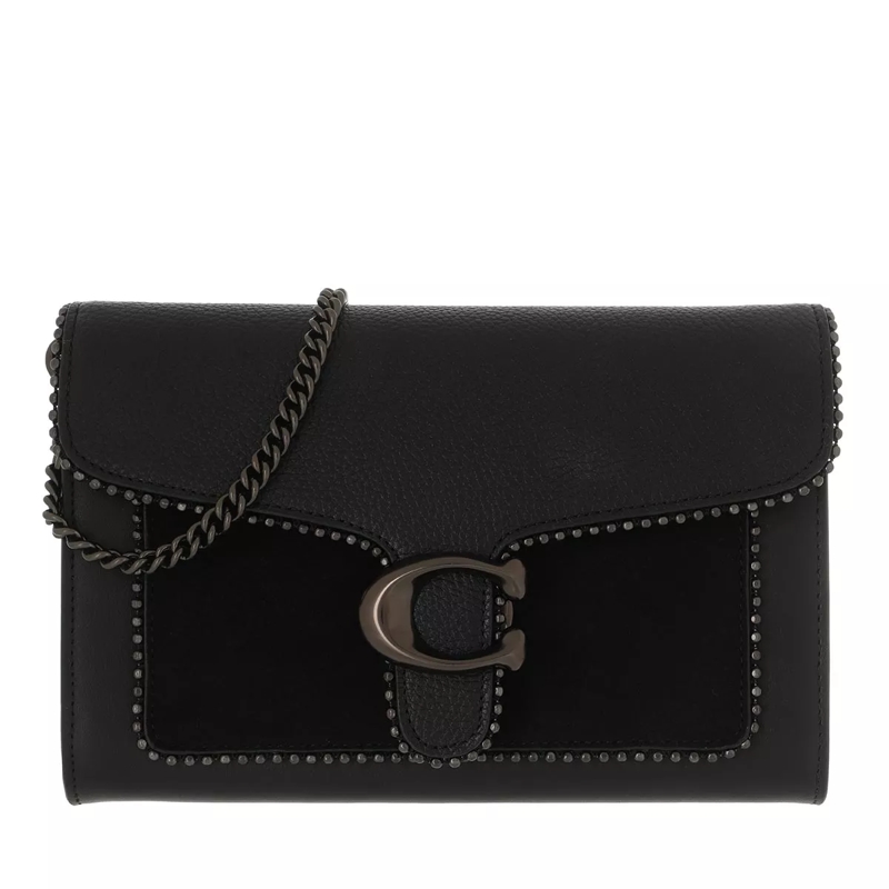 Coach Sac à bandoulière Mixed Leather Bead Chain Tabby Chain Clutch Black