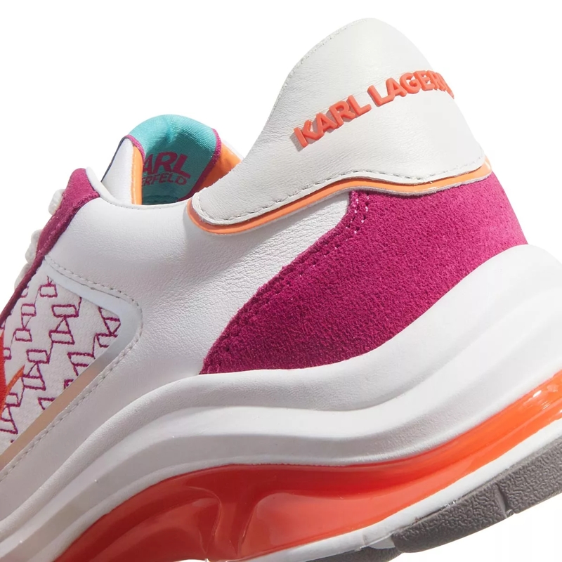 Karl Lagerfeld Low-Top-Sneaker Lux Finesse Monogram Lace Lo Pink Lthr & Text w/White(Image 3)