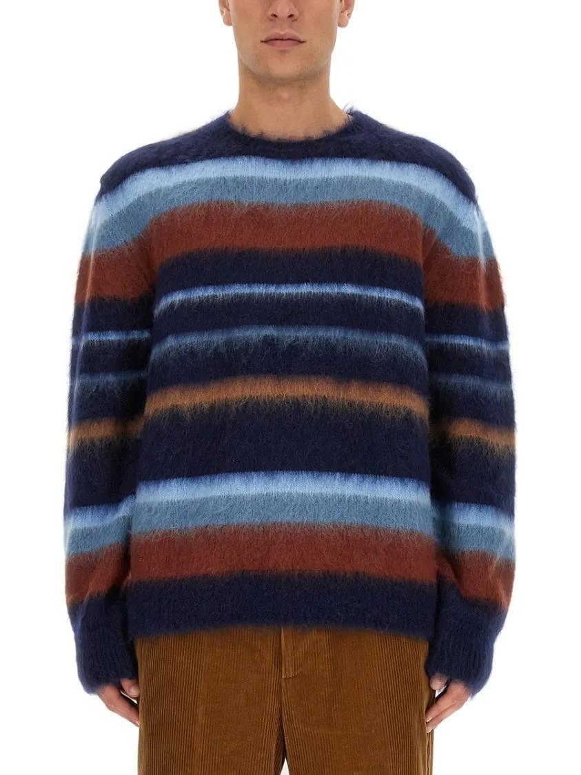 Thumbnail - Etro - Striped Wool Jersey With Relaxed Fit - Größe L - blau
