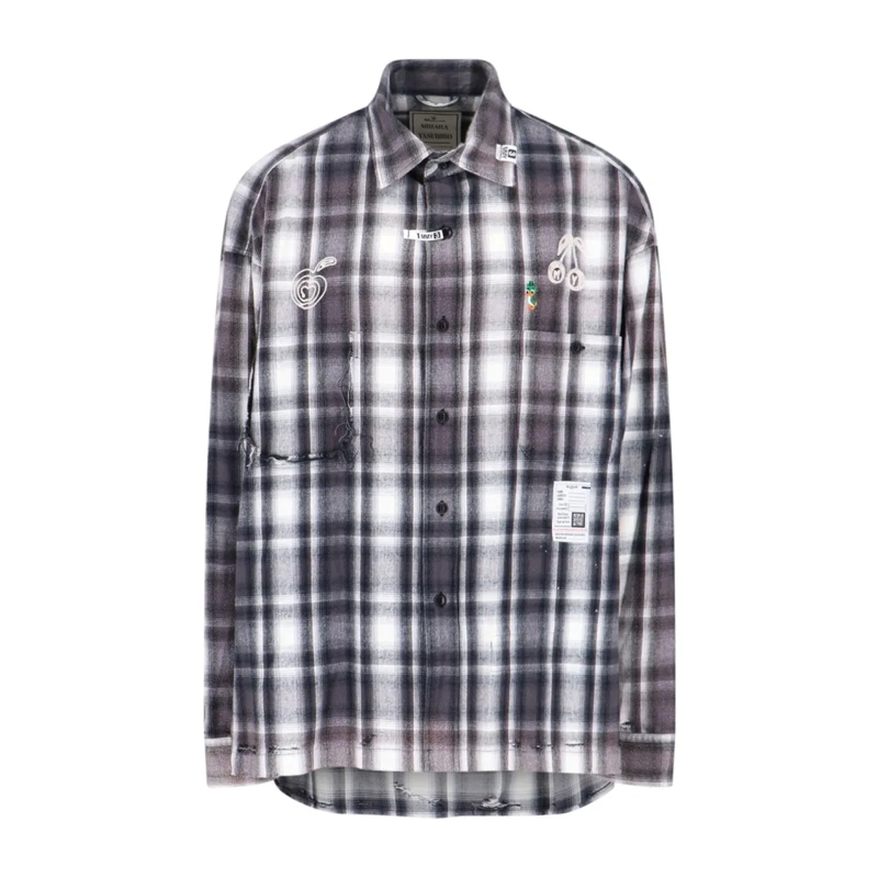 Maison Mihara Yasuhiro Overhemd Vintage Check Cotton Shirt With Multicolor Embroid Multicolor