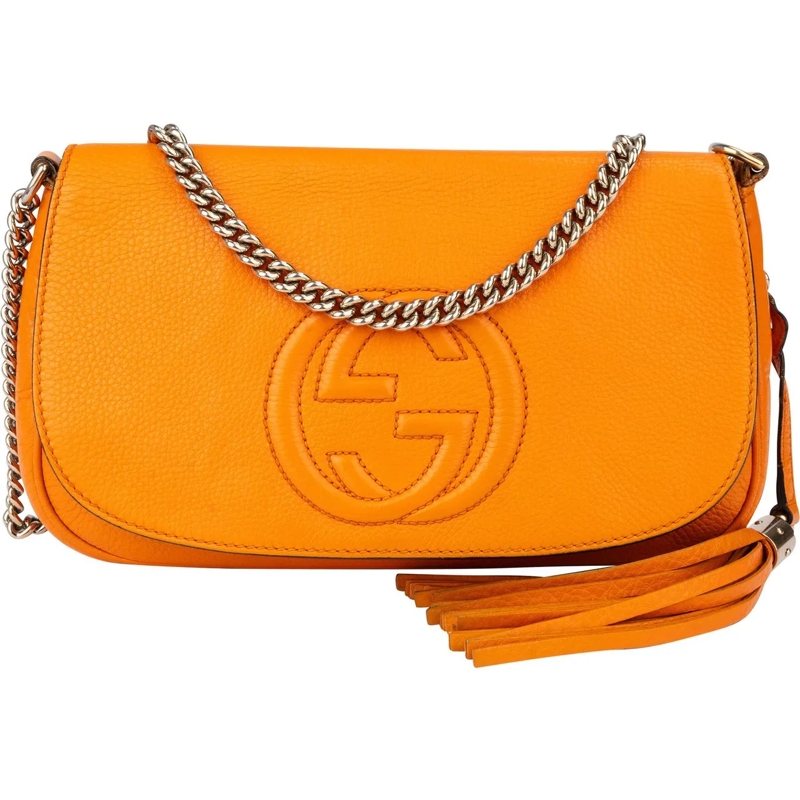 Gucci Sac à bandoulière Gucci Orange Leather GG Soho Crossbody Bag orange