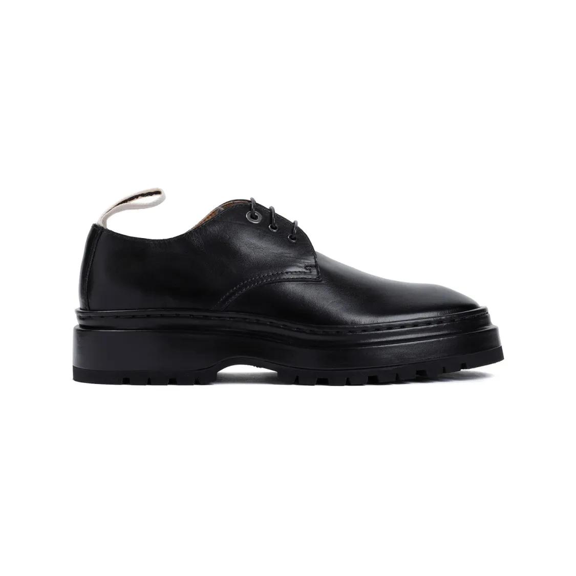 Jacquemus Stiefel - Black Cow Leather Les Derbies Pavane Derbies - Gr. 41 (EU) - in Schwarz - für Damen