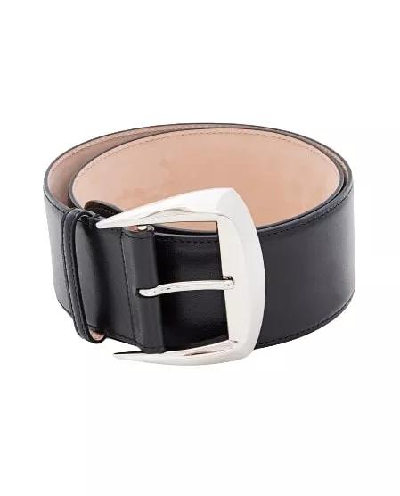 Alexander McQueen Gürtel - Leather Belt With Buckle - Gr. 80 - in Schwarz - für Damen