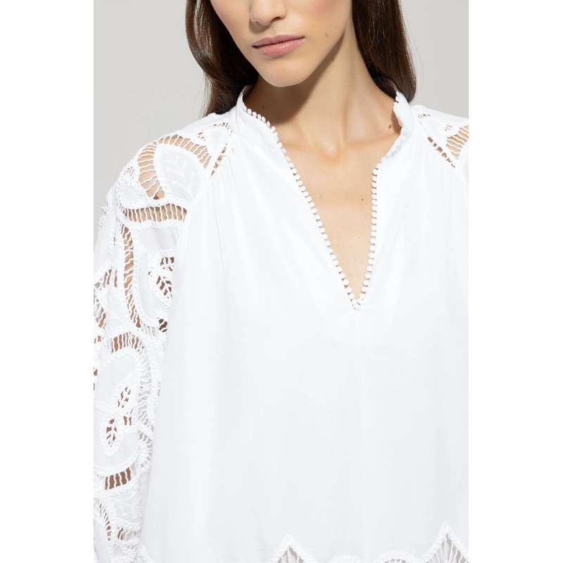 Luisa Cerano Kleid Kleid mit Lochstickerei bleached white (Image 5)