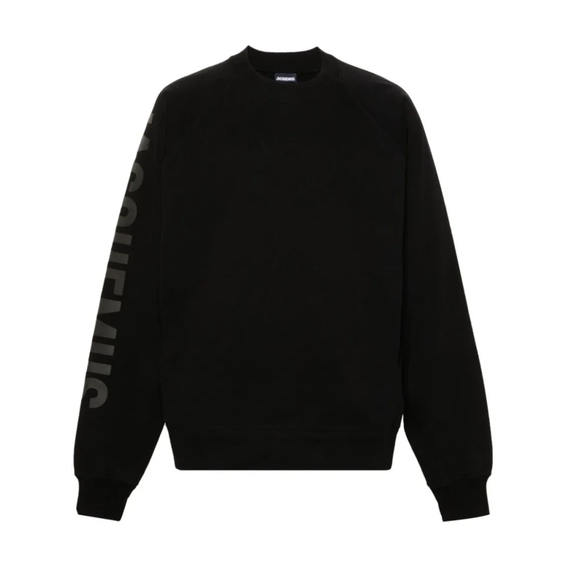 Jacquemus  Crew Neck Black Cotton Jersey Sweatshirt Black
