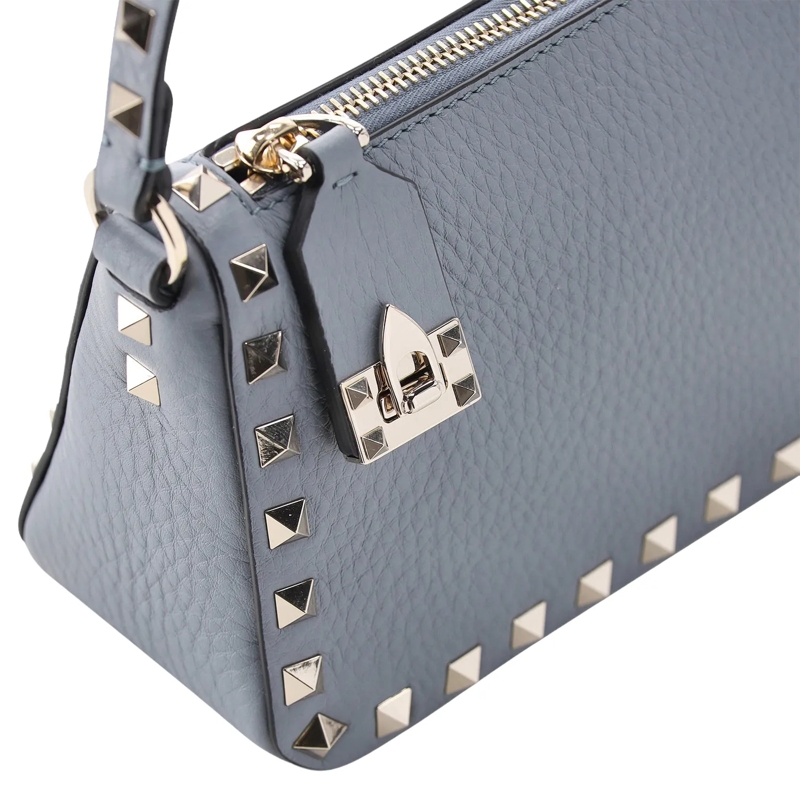 Valentino Garavani Sac à bandoulière Schultertasche aus genarbtem Kalbsleder blau(Image 5)