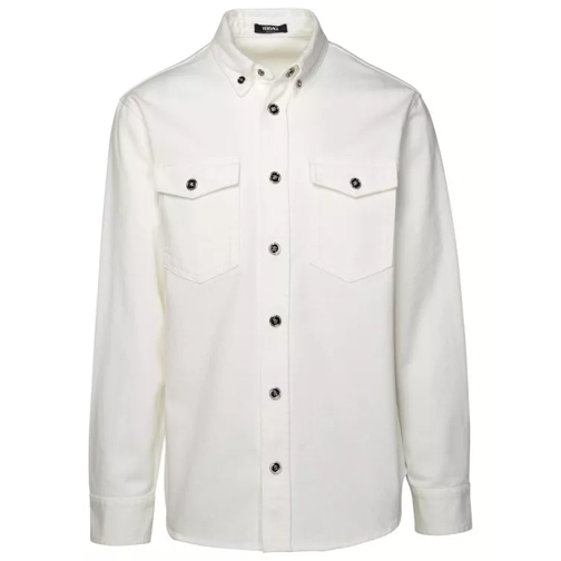 Versace Denim Shirt In White Cotton White 
