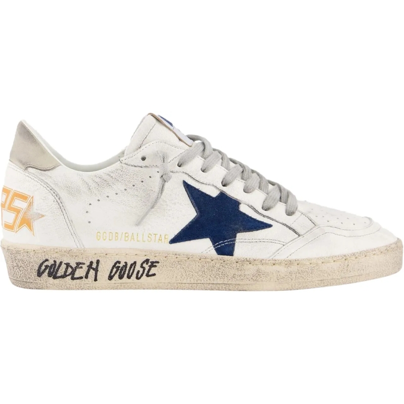 Golden Goose Sneaker basse Heren Ball Star Sneaker Wit/Blauw Weiß