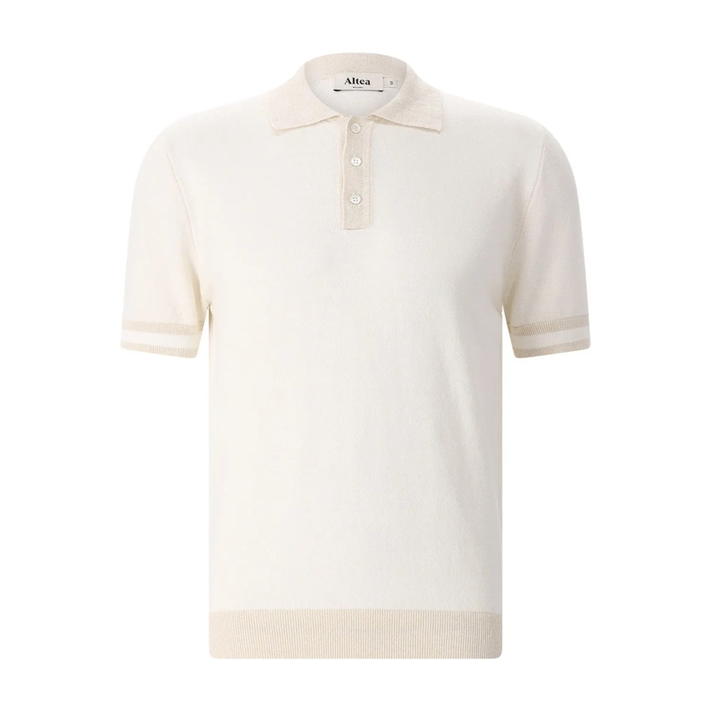Altea Poloshirt Poloshirt aus Baumwolle & Leinen beige