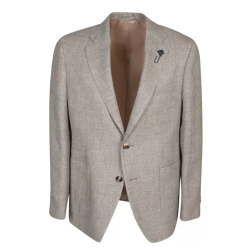 Lardini Linen And Wool Jacket Grey 
