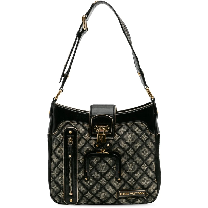 Louis Vuitton Sac à bandoulière Quilted Monogram Denim Musette grau