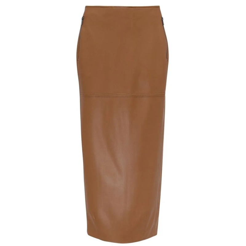 Max Mara Midirock Skirts Leather Brown braun
