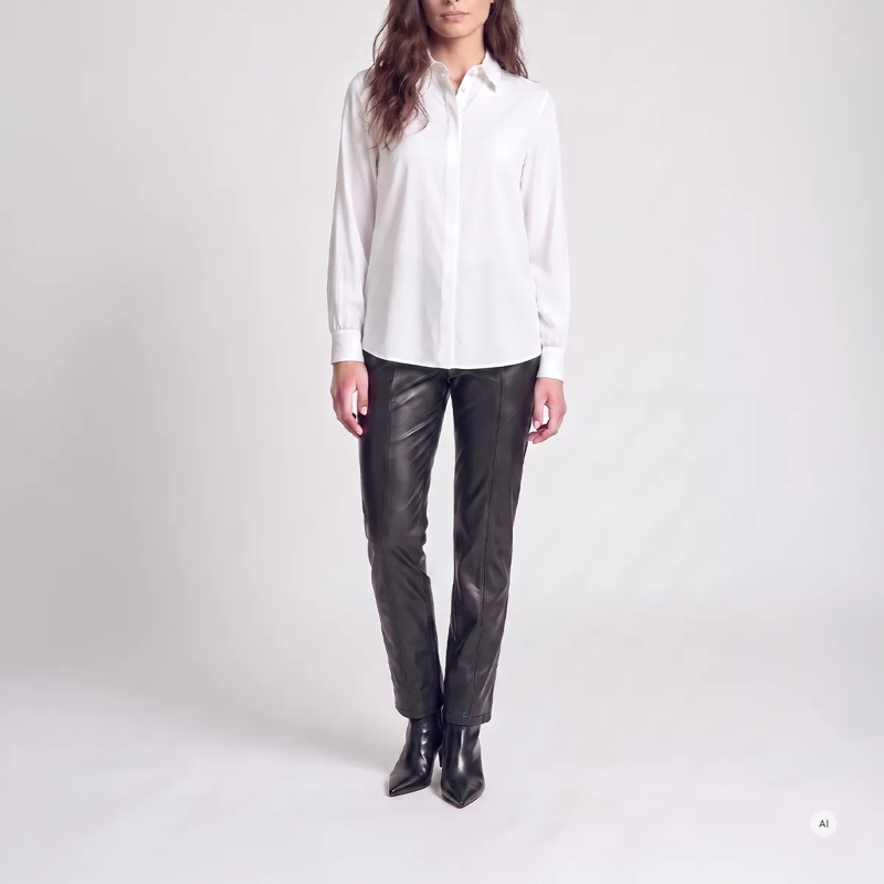 Marc Aurel Bluse Diese Poplinebluse mit Raffungsdetail im Rücken au weiss(Image 2)