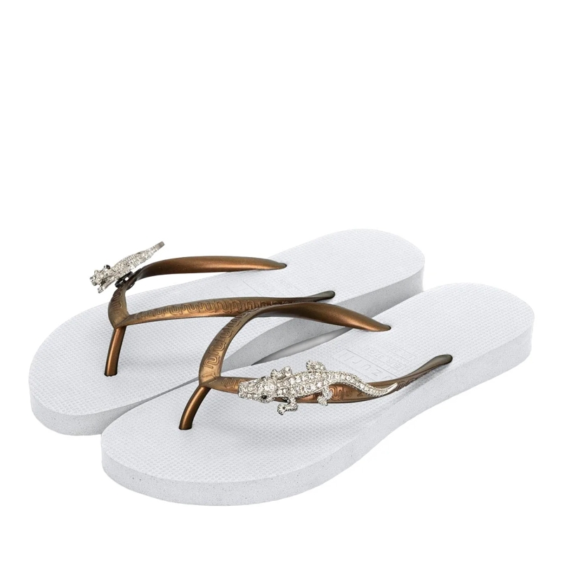 UZURII Flip Flops Zehentrenner Silver Crocodile Switch weiss(Image 2)