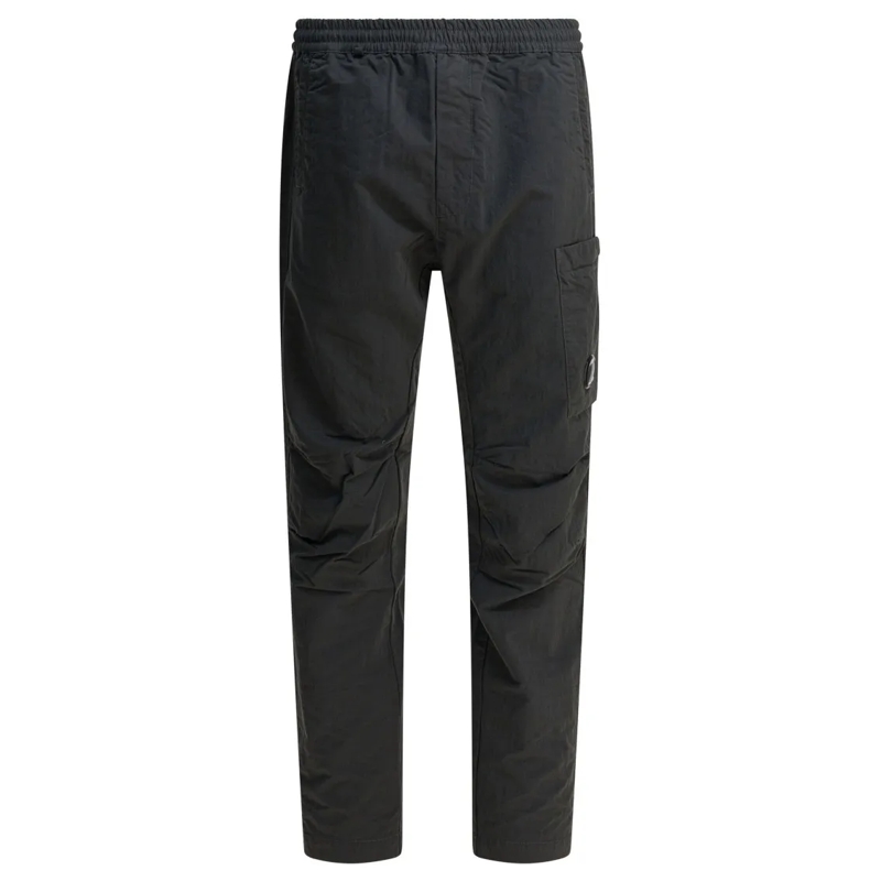 CP Company Pantalon Frosted Stretch Cotton Satin Cargo Pants Black