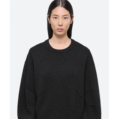 Helmut Lang Pullover HELMUT LANG Schwarzer gefitteter Cashmerepullover mehrfarbig