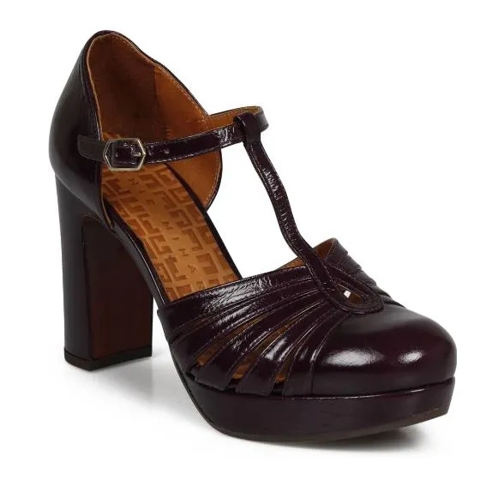 Chie Mihara Yeilo Pumps Burgundy Tacchi