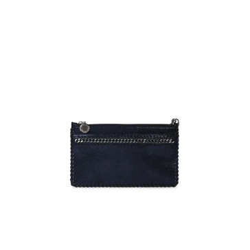 Stella McCartney Falabella Mini Clutch Bag In Blue Recycled Polyes Blue Clutch
