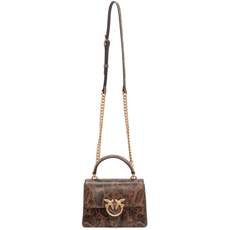 Pinko Schultertasche Borsa Love One Top Handle con Stampa Rettile braun(Image 2)