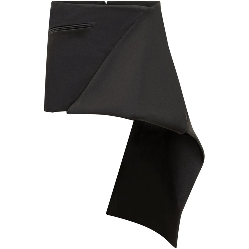 Courrèges Minirock Courreges Gonna Mini Asimmetrica Nera schwarz