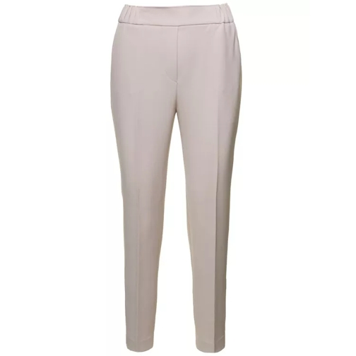Antonelli Sidro' Off-White Fitted Pants With Rear Pockets In Neutrals Byxor