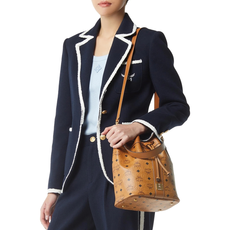 MCM Bucket Bag Dessau Vi Drawstring Med Co Cognac(Image 2)