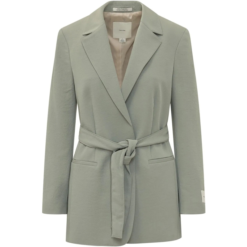 Calvin Klein Blazer Blazer con Cintura e Rever grün