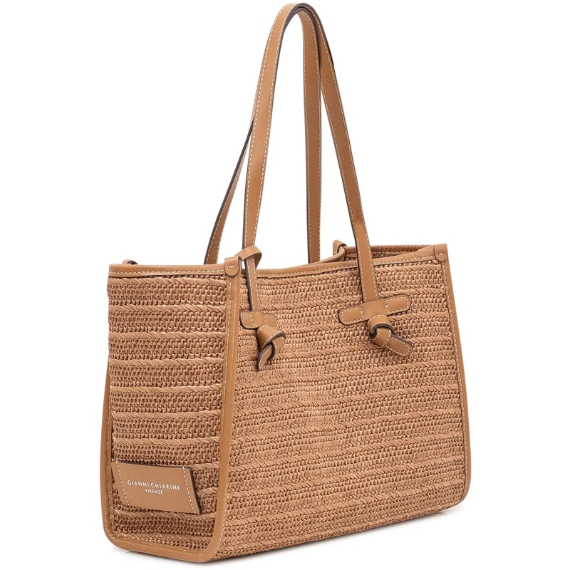 Gianni Chiarini Shopper Borsa Marcella Intrecciata con Doppi Manici beige(Image 2)