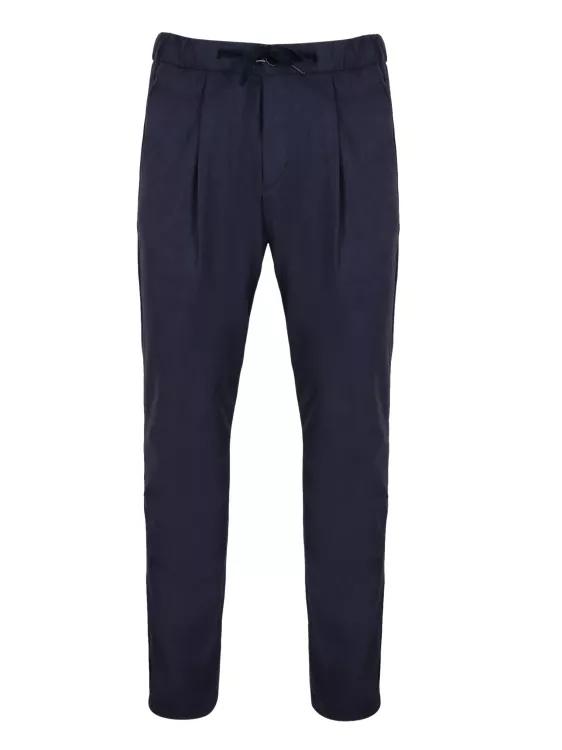 Herno - Suede Effect Resort Trousers - Größe L - blue