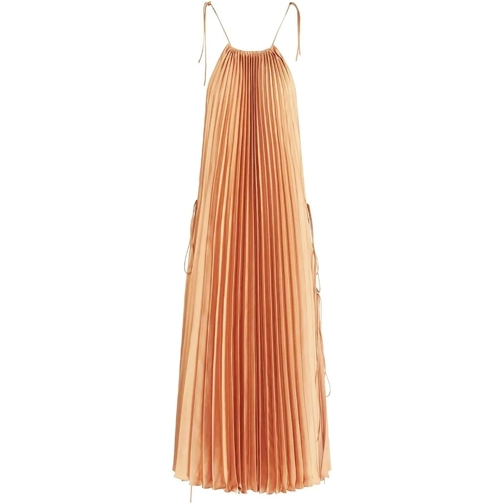 Stella McCartney Midi-Kleider Stella McCartney Pleated Silk Dress gold