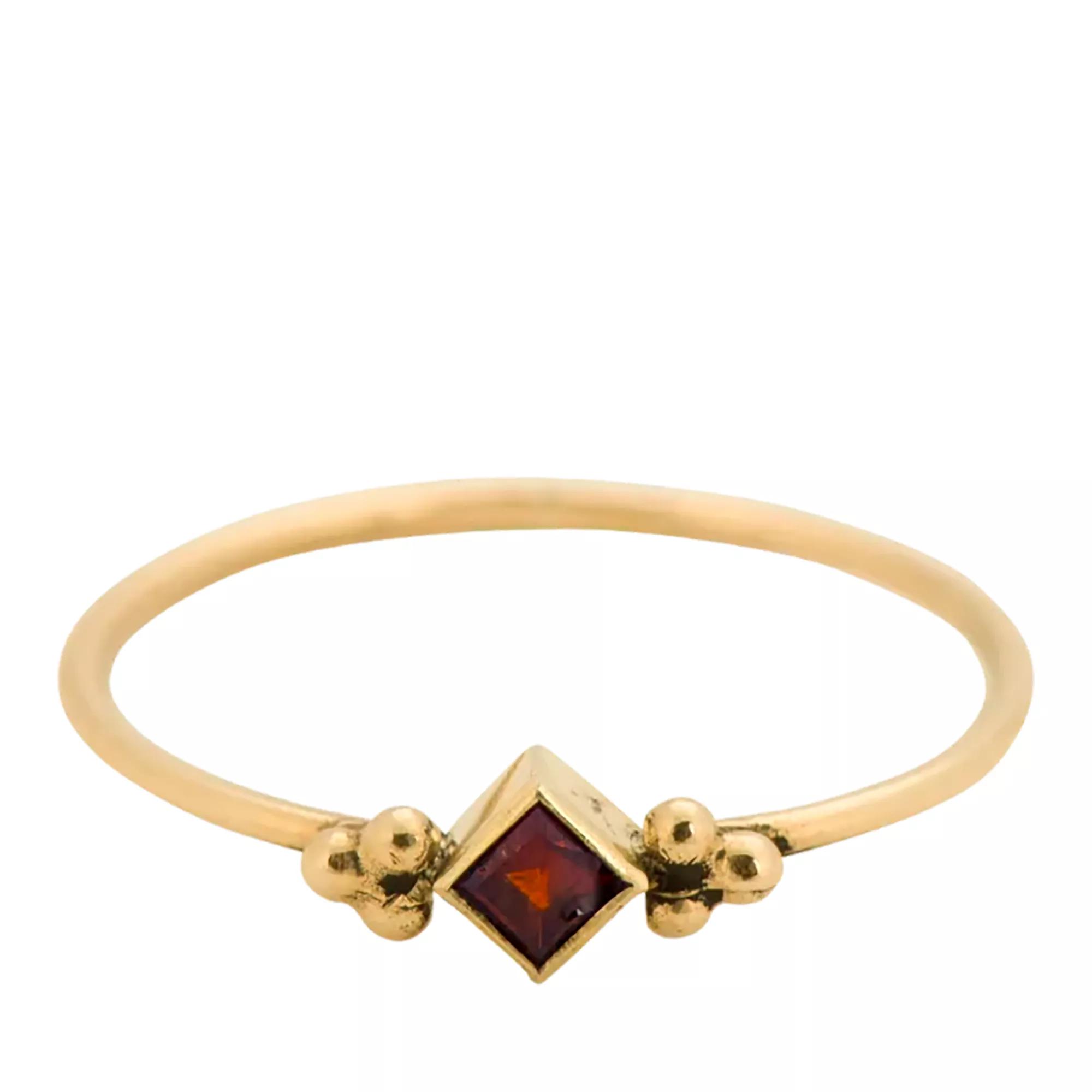 Anna+Nina Ring - Carré Ring Garnet 14K - Gr. 57 - in Rot - für Damen