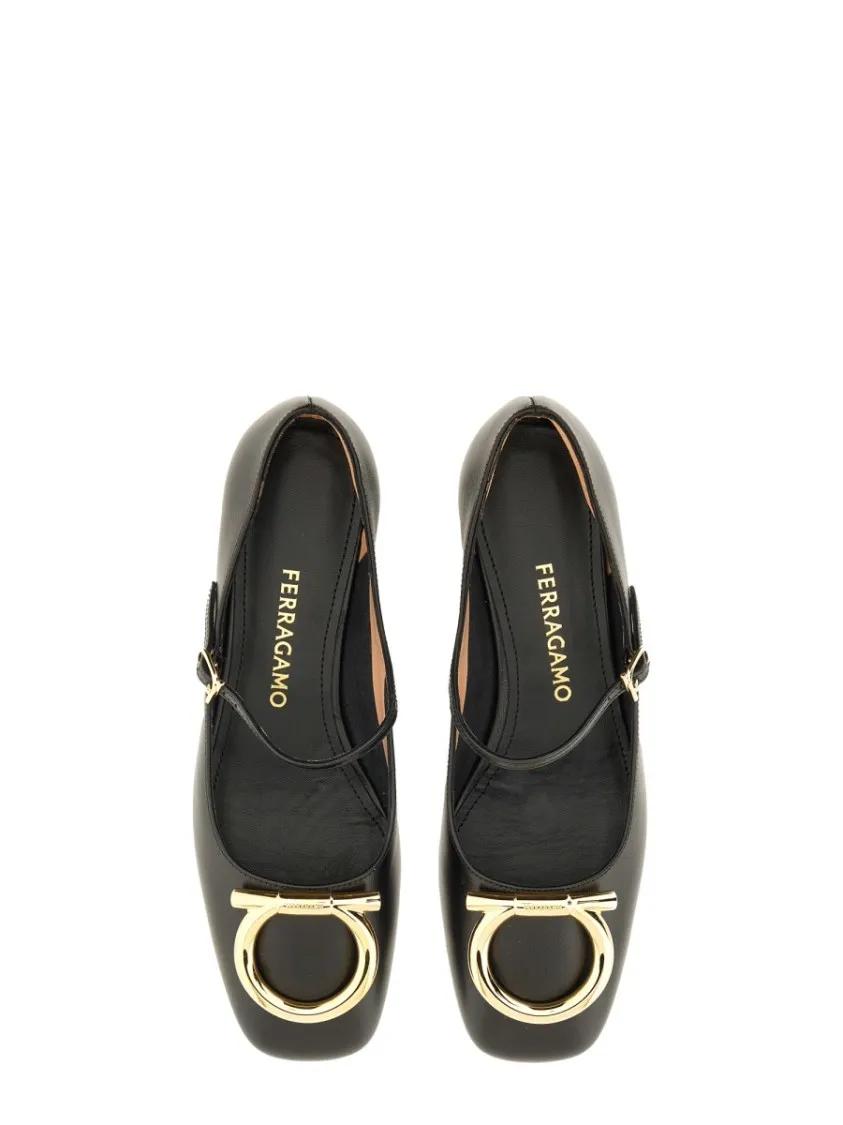 Thumbnail - Salvatore Ferragamo Hohe Schuhe - "Mary Jane Maxi Gancini" Shoe - Gr. 5_5 - in Schwarz - für Damen