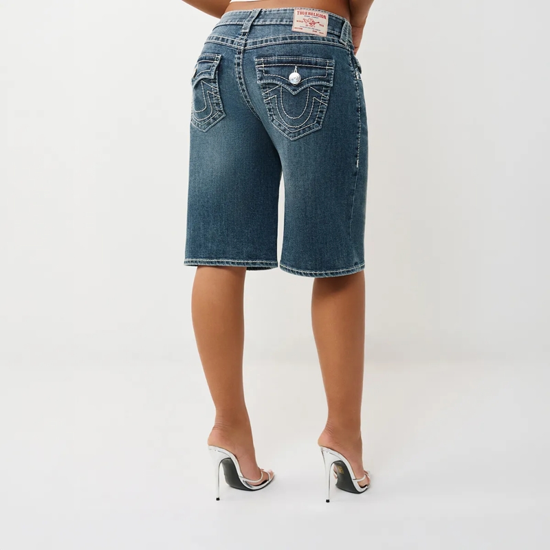 True Religion Shorts Jeans Bermundas JORT blau(Image 4)