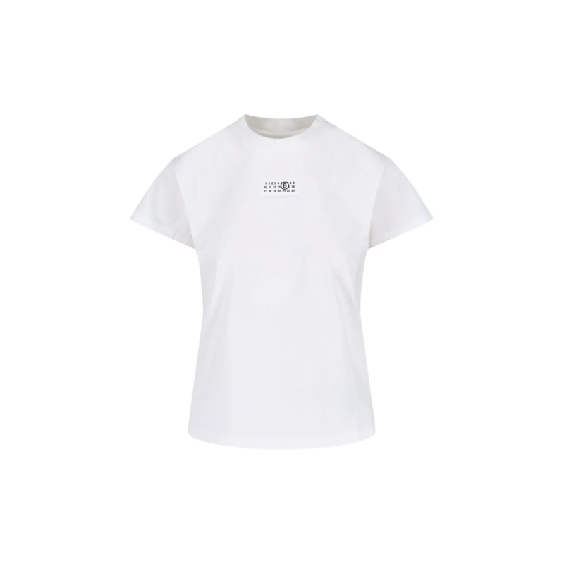 MM6 Maison Margiela T-Shirt Contrast Logo White Cotton T-Shirt White
