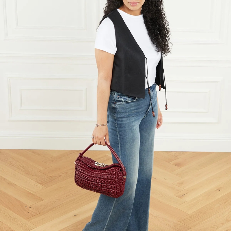 Gucci Satchel Small Top Handle Bag Burgundy(Image 2)