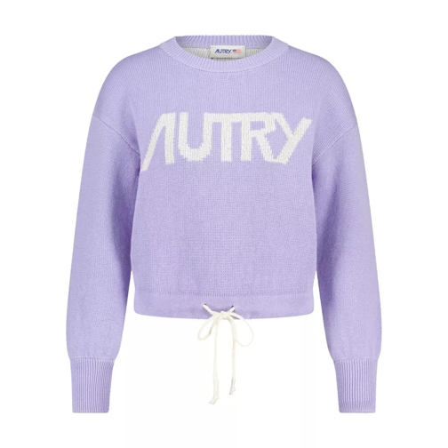 Autry International Cropped Pullover mit Logo 48104299561306 Lila 