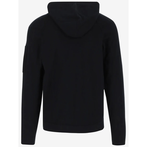 CP Company Hoodie Sea Island Cotton Sweatshirt With Logo Black (Image 2)